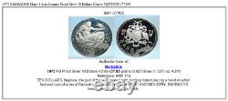 1973 BARBADOS Huge 4.2cm Genuine Proof Silver 10 Dollars Coin w NEPTUNE i77495