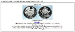 1973 BARBADOS Huge 4.2cm Genuine Proof Silver 10 Dollars Coin w NEPTUNE i77508