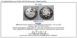 1973 BARBADOS Huge 4.2cm VINTAGE NEPTUNE Old Proof Silver 10 Dollars Coin i85584