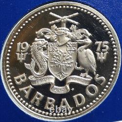 1973 BARBADOS Huge VINTAGE NEPTUNE Old Proof Silver 10 Dollars Coin i103913