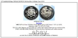 1973 BARBADOS Huge VINTAGE NEPTUNE Old Proof Silver 10 Dollars Coin i104784