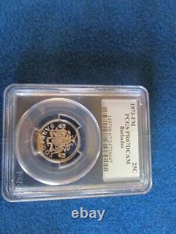 1973 Barbados pcgs pr 67 25 cents population of 15