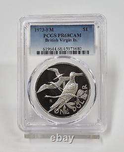 1973-FM British Virgin Islands $1 Silver Frigate Proof Coin PCGS Graded PR68 CAM