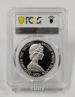 1973-FM British Virgin Islands $1 Silver Frigate Proof Coin PCGS Graded PR68 CAM