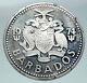 1974 BARBADOS Huge 4.2cm VINTAGE NEPTUNE Old Proof Silver 10 Dollars Coin i86338