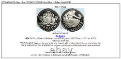 1974 BARBADOS Huge 4.2cm VINTAGE NEPTUNE Proof Silver 10 Dollars Coin i101329