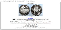 1974 BARBADOS Huge VINTAGE NEPTUNE Old Proof Silver 10 Dollars Coin i110973