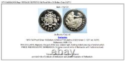 1974 BARBADOS Huge VINTAGE NEPTUNE Old Proof Silver 10 Dollars Coin i112731