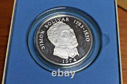 1974 Republic of Panama Large 20 Balboas. 925 Sterling Silver