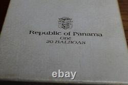 1974 Republic of Panama Large 20 Balboas. 925 Sterling Silver