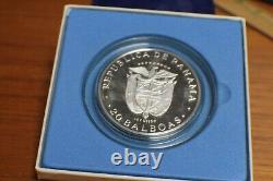 1974 Republic of Panama Large 20 Balboas. 925 Sterling Silver