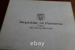 1974 Republic of Panama Large 20 Balboas. 925 Sterling Silver