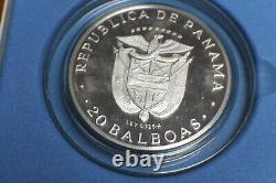 1974 Republic of Panama Large 20 Balboas. 925 Sterling Silver