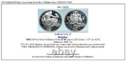 1975 BARBADOS Huge 4.2cm Genuine Proof Silver 10 Dollars Coin w NEPTUNE i78269