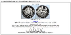 1975 BARBADOS Huge Genuine Old Proof Silver 10 Dollars Coin w NEPTUNE i110966