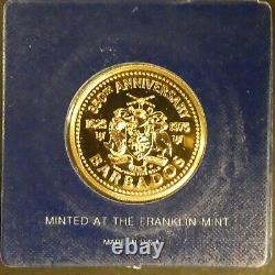 1975 Barbados 100 Dollars BU Brilliant UNC Gold Coin 350th ANNIVERSARY. 500 Fine