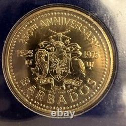 1975 GOLD $100 Coin Barbados BU Specimen Franklin Mint USA