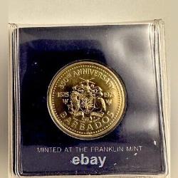 1975 GOLD $100 Coin Barbados BU Specimen Franklin Mint USA