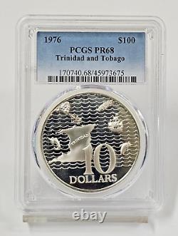 1976-FM Trinidad & Tobago $100 Proof Coin PCGS Graded PR68