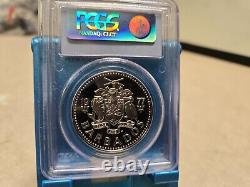 1977-fm Pcgs Pr69dcam $2 Barbados Two Dollar Coin