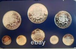 1979 BARBADOS OFFICIAL PROOF SET (8) with 2 SILVER 2 Oz ASW VERY RARE