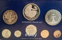 1979 BARBADOS OFFICIAL PROOF SET (8) with 2 SILVER 2 Oz ASW VERY RARE