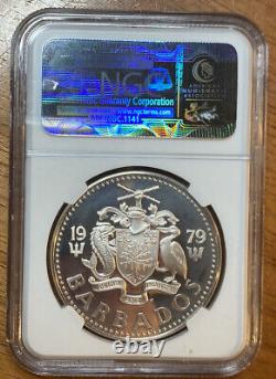 1979 -fm Barbados Silver $5 Dollars Ngc Pf 65 Ultra Cameo