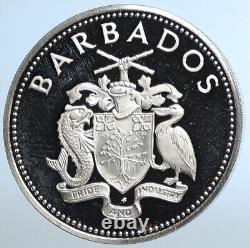 1980 BARBADOS Caribbean Development Bank VINTAGE Proof Silver 25 Coin i110979