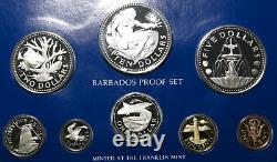 1980 Barbados Proof Set 8-Coin Franklin Mint Aquaman Neptune Poseidon silver