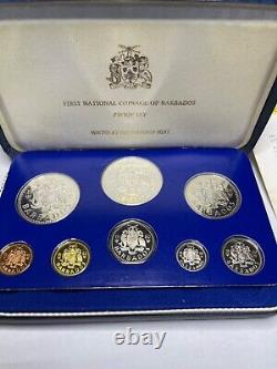 1980 Barbados Proof Set 8-Coin Franklin Mint Aquaman Neptune Poseidon silver