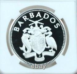 1980 Barbados Silver 25 Dollars Caribbean Development Ngc Pf 70 Ultra Cameo