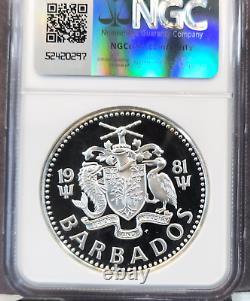 1981 Barbados Silver 10 Dollars Neptune Ngc Pf 69 Ultra Cameo 835 Minted Top Pop