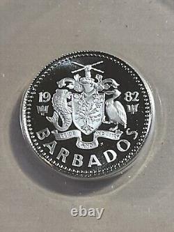 1982 Barbados 10 Cents Proof Graded PR70DCAM by ANACS Very Low Mintage