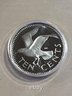 1982 Barbados 10 Cents Proof Graded PR70DCAM by ANACS Very Low Mintage