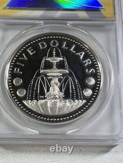 1982 Barbados $5 Silver Proof Graded PR 68 DCAM by ANACS Low Mintage