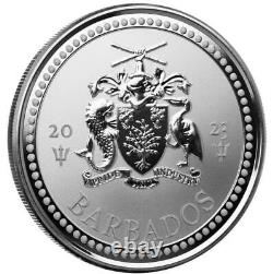 20 x 2023 1 oz Barbados Trident. 9999 Silver Coins BU Proof-like (In Tube) #A541