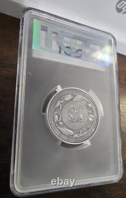 2019 3 oz. 999 Silver Coin $5 CROCODILE UNDER WATERWORLD PCGS MS69 BARBADOS