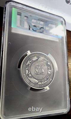 2019 3 oz. 999 Silver Coin $5 CROCODILE UNDER WATERWORLD PCGS MS69 BARBADOS