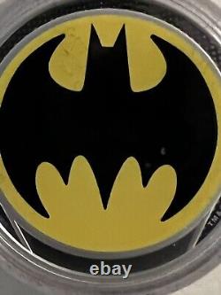 2019 99.99% Pure Silver. Glow-in-the-dark-coin. The Bat Signal