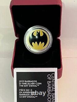 2019 99.99% Pure Silver. Glow-in-the-dark-coin. The Bat Signal