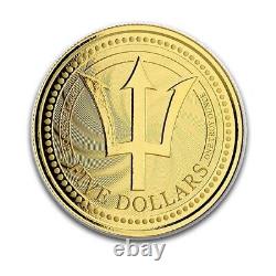 2019 Barbados 1 oz Gold Trident BU