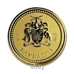 2019 Barbados 1 oz Gold Trident BU