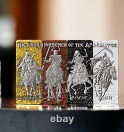 202 Four Horsemen of the Apocalypse 4 x 1 oz Silver Antiqued Coins Rare Set