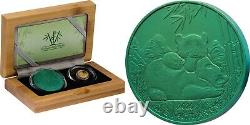 2020 Barbados 2 Coin Green Titanium and 1 G Proof Gold Panda Set -999 Mintage