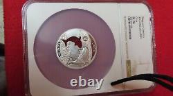 2020 Barbados Shapes America Cut-Out HR 1 oz PR. 999 Silver Orca Whale NGC PL70