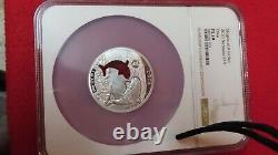 2020 Barbados Shapes America Cut-Out HR 1 oz PR. 999 Silver Orca Whale NGC PL70