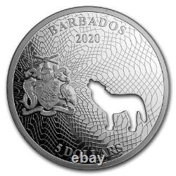 2020 Barbados Shapes America Cut-Out HR 1 oz PR. 999 Silver WOLF NGC PL69 coin