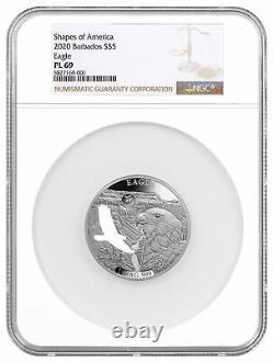 2020 Silver EAGLE Barbados Shapes America Cut-Out Proof Li 1 oz. 999 NGC PL69