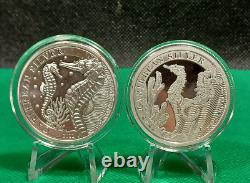 2021, 2022 Barbados $2, Caribbean Silver Seahorses, 1ozt X 2 = 2 OZT. 999 Silver