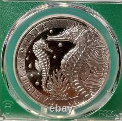 2021 Barbados $1 Caribbean Silver Seahorse PCGS MS69 First-Strike